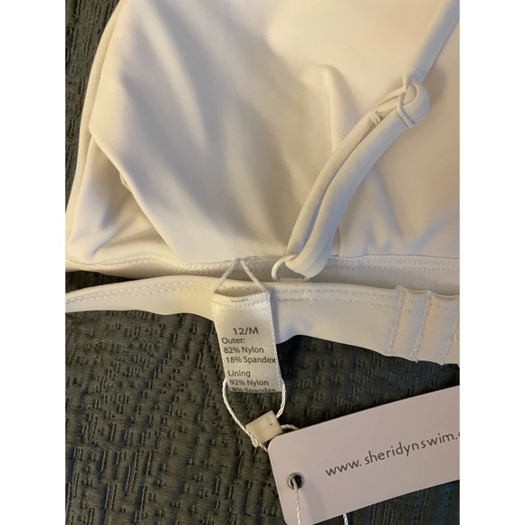 NWT SHERIDYN SWIM White Triangle Bikini (Sz M) - Picture 3 of 3